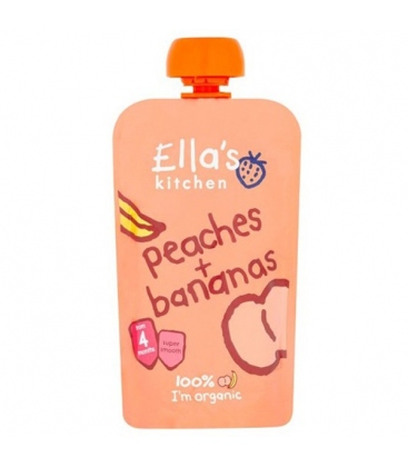 Βιολογικός Πολτός Μπανάνα & Ροδάκινο Bio 120γρ., Ella's Kitchen