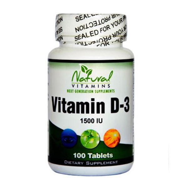 Vitamin D-3 1.500IU 100 Tabs Natural Vitamins