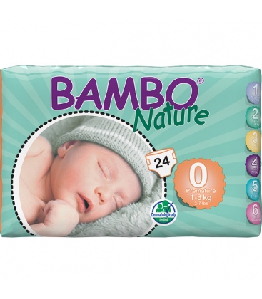 Πάνες Bambo Nature Premature No0, για 1-3 κιλά, 24τεμ.