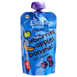 Βιολογικός Πολτός Blueberries Μήλο Μπανάνα, 120 γρ., Bio, Ella's Kitchen