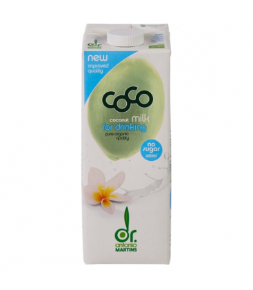 Βιολογικό Γάλα Καρύδας Χωρίς Ζάχαρη, 1 lt, Bio, Dr Martins