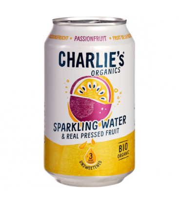 Βιολογικό Ανθρακούχο Νερό με Passionfruit, 330 ml, Charlie's