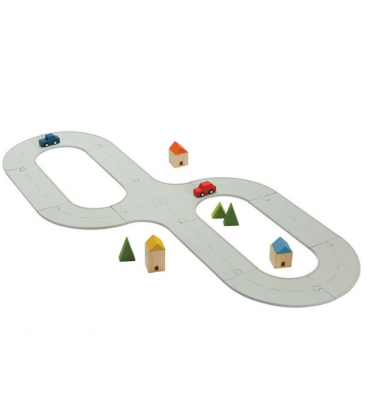 Οδικό & σιδηροδρομικό σετ (καουτσούκ), Plantoys, ξύλινο, οικολογικό, εκπαιδευτικό, παιχνίδι