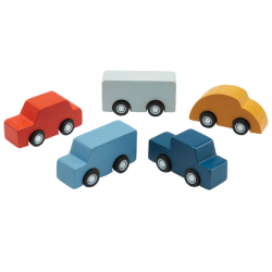 Αυτοκινητάκια (Σετ 5 τμχ), Plantoys, ξύλινο, οικολογικό, εκπαιδευτικό, παιχνίδι