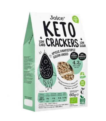 Βιολογικά Keto Crackers Χρυσός Λιναρόσπορος, 60 γρ., Bio, Joice