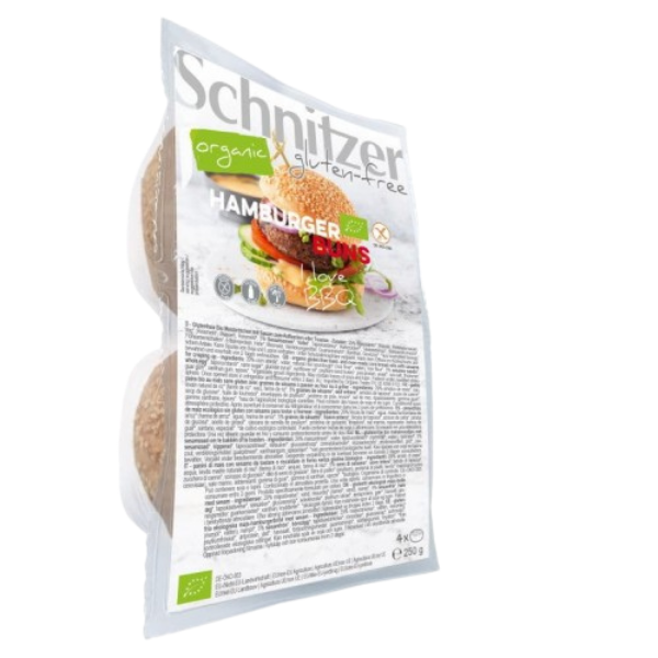 Βιολογικό Ψωμί Καλαμποκιού για Burgers, 250 γρ., Bio, SCHNITZER