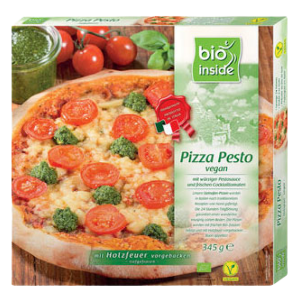 Βιολογική πίτσα με πε΄στο, κατεψυγμένη, bio, vegan, Bio inside