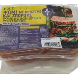 Ψωμί με προζύμι και σπόρους χ/γλουτ, 250γρ., eat free, Βιοαγρός