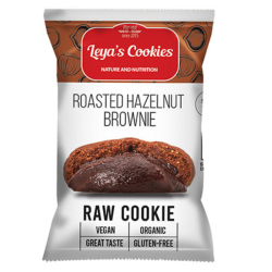 Βιολογικό Ωμοφαγικό Μπισκότο με Ψημένο Φουντούκι / Raw Cookie Roasted Hazelnut Brownie  25gr  Leya's