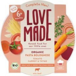 Βιολογικό Βρεφικό Γεύμα Ζυμαρικά Μπολονέζ  6+ μηνών 185g  Lovemade Organics