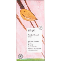 Βιολογική,  Vegan  Σοκολάτα  Αμυγδάλου  Nougat  Crisp  80g   Vivani