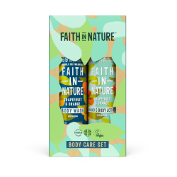 Faith in Nature Σετ Αφρόλουτρο + Λοσιόν Σώματος & Χεριών Γκρέιπφρουτ & Πορτοκάλι 400ml