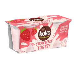 Koko Dairy Free Επιδόρπιο Καρύδας με Φράουλα (χωρίς γλουτένη) 2Χ125g