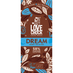 Lovechock Βιολογική, Vegan Σοκολάτα Dream 58% Cacao & Coconut  70g