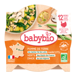 Babybio Βιολογικό Γεύμα Λαχανικών με Γαλοπούλα - Πατάτες και Φασολάκια 230g