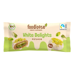 Foodloose Βιολογική Λιχουδιά  Λευκής Σοκολάτας με Φυστίκι Αιγίνης  40g