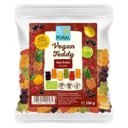 Pural Vegan Teddy Βιολογικά Ζελεδάκια Φρούτων Χωρίς Ζελατίνη 100g