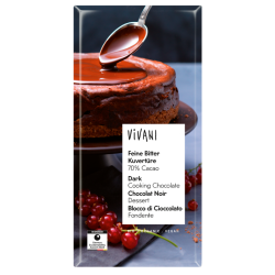 Vivani Βιολογική, Vegan Μαύρη Σοκολάτα Κουβερτούρα 150g