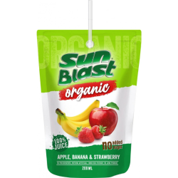 Sun Blast Bιολογικός Xυμός με Μήλο, Μπανάνα & Φράουλα  200ml