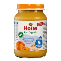 Holle Βιολογικό /Demeter Κοτόπουλο με Κολοκύθα σε Βάζο 190g
