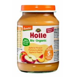 Holle Βιολογικό /Demeter Μήλο & Ροδάκινο σε Βάζο 190g