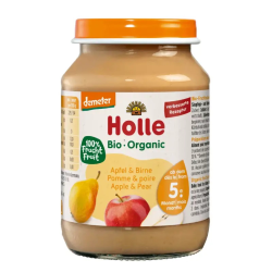 Holle Βιολογικό /Demeter Μήλο & Αχλάδι σε Βάζο 190g