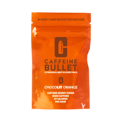 Caffeine Bullets ChocoLIT Orange Energy Chews 4pcs