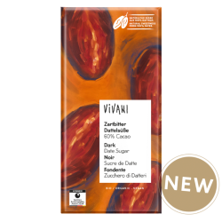 Vivani Βιολογική, Vegan Σοκολάτα με 60% Κακάο και Φυσική Γλυκύτητα από Χουρμάδες  80g