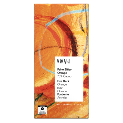 Vivani Βιολογική, Vegan Μαύρη Σοκολάτα 70% Κακάο με Πορτοκάλι 80g