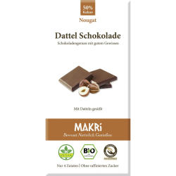 Makri Βιολογική Σοκολάτα Χουρμά με 50% Nougat  85g