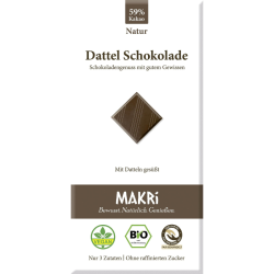 Makri Βιολογική Σοκολάτα Χουρμά Φυσική 59%  85g