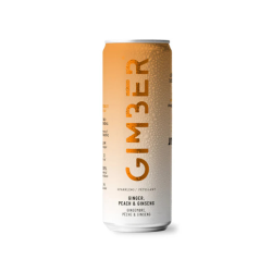 Gimber Organic RTD Energy Ginger, Peach & Ginseng 250ml