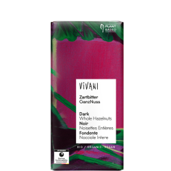 Vivani Βιολογική / Vegan Μαύρη Σοκολάτα με Ολόκληρα Φουντούκια 100g