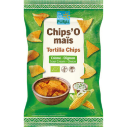 Pural Βιολογικά Τσιπς Καλαμποκιού με Sourcream Onion 125g