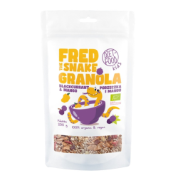 Diet Food Βιολογική Granola Fred The Snake με Μάνγκο & Φραγκοστάφυλο 200g