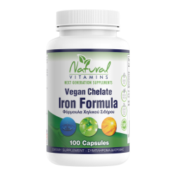 Natural Vitamins Vegan Iron Chelate Formula – Φόρμουλα Χηλικού Σιδήρου 100 Κάψουλες