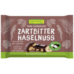 Rapunzel Βιολογική / Vegan Μαύρη Σοκολάτα με Ολόκληρο Φουντούκι  100g